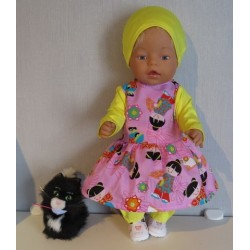 vrolijkejurk set chinees meisje baby born 43cm