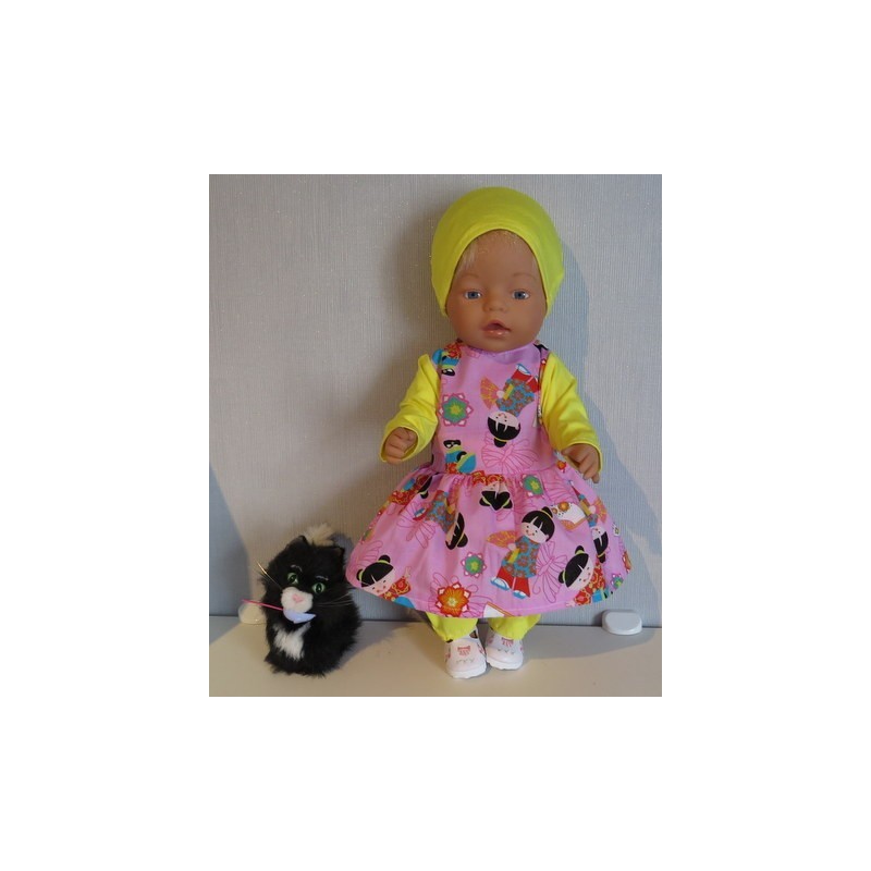 vrolijkejurk set chinees meisje baby born 43cm