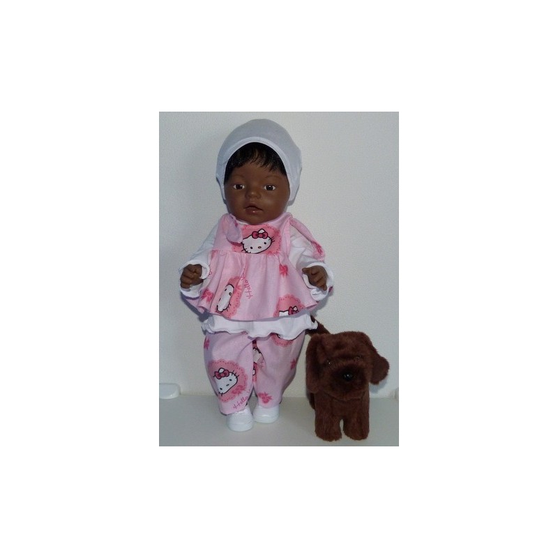 strikjurk setje hello kitty groot baby born 43cm