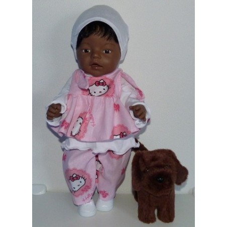 strikjurk setje hello kitty groot baby born 43cm