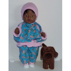 strikjurk setje hipdepip blauw baby born 43cm