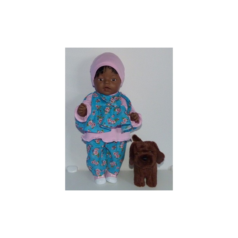 strikjurk setje hipdepip blauw baby born 43cm