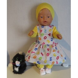 vrolijkejurk set grijs cijfers baby born 43cm