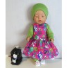 vrolijkejurk set hard roze dieren baby born 43cm