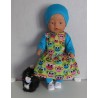 vrolijkejurk set groen apen baby born 43cm