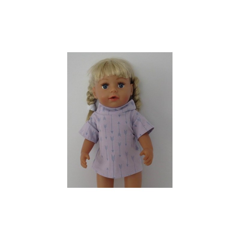 shirtje lila pijlen  baby born 43cm
