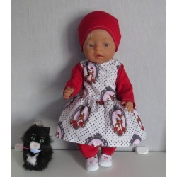 vrolijkejurk set wit hertje baby born 43cm