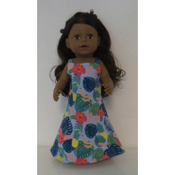 lange zomerjurk blauw  baby born 43cm