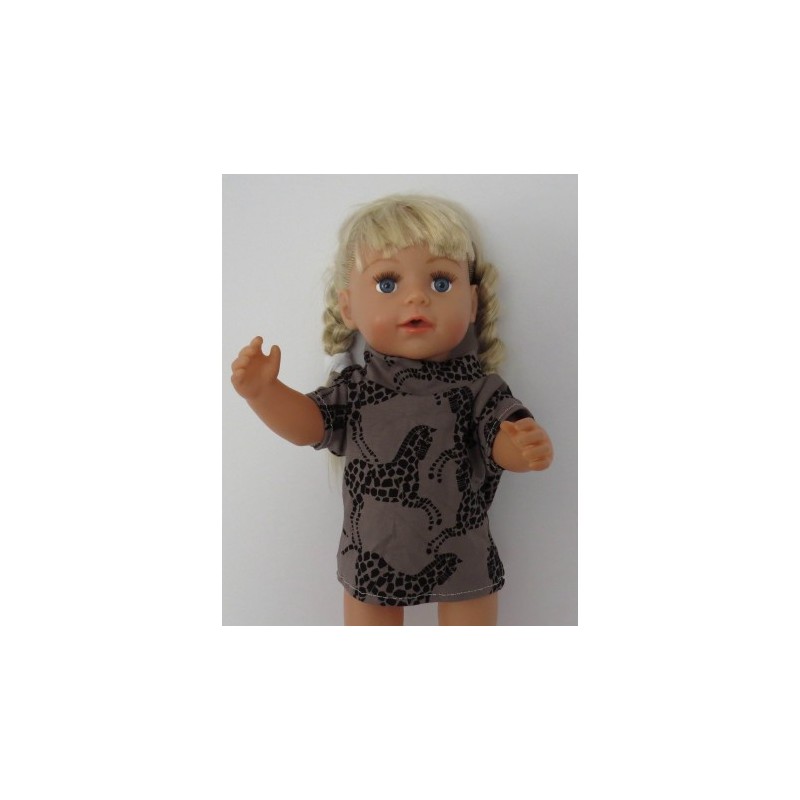 shirtje donker grijs paard baby born 43cm