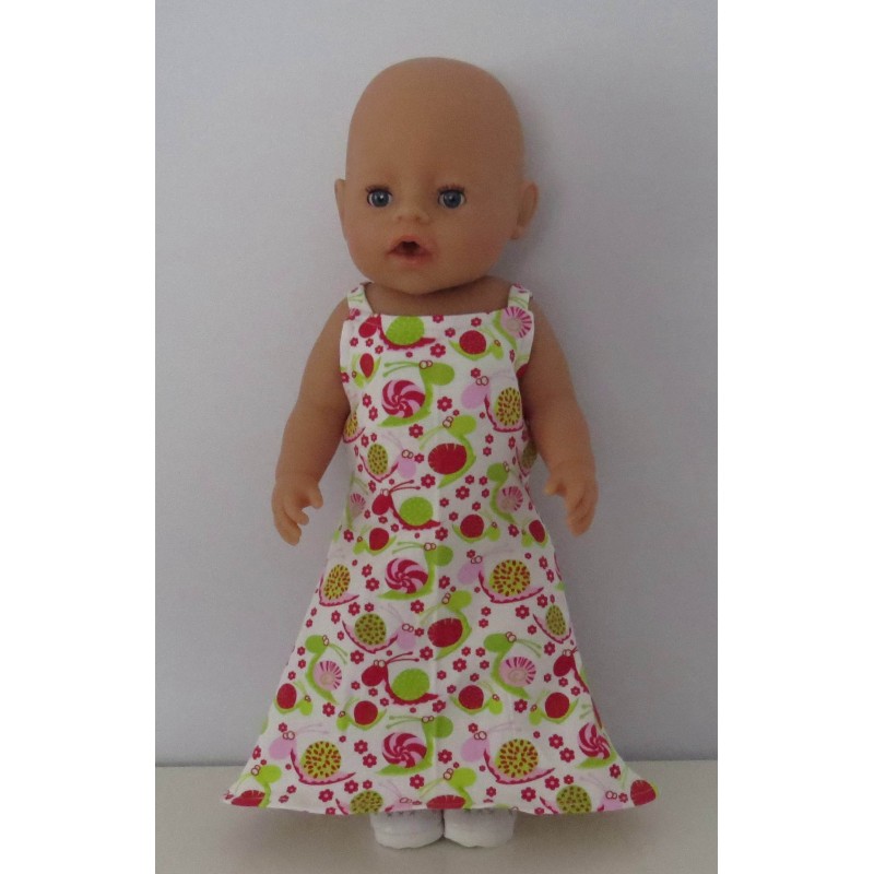 lange zomerjurk slakken  baby born 43cm