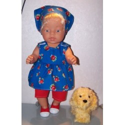 lente setje blauw roosjes baby born 43cm