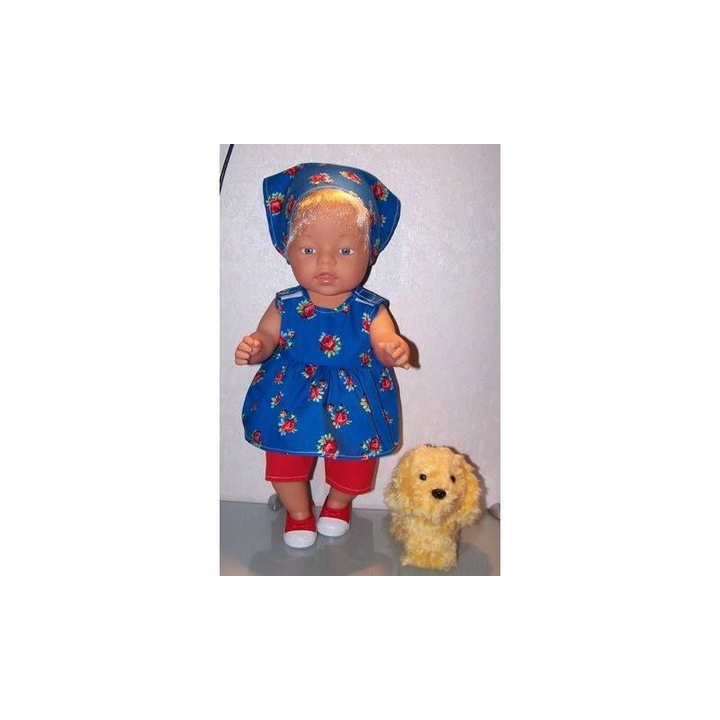 lente setje blauw roosjes baby born 43cm