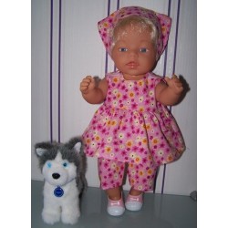 lente setje roze met bloemen baby born 43cm