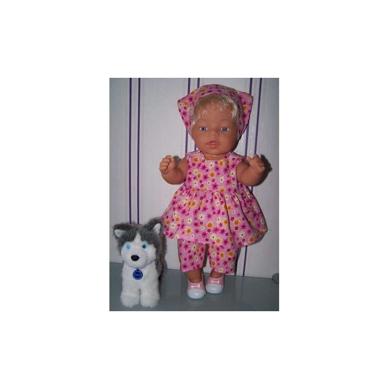 lente setje roze met bloemen baby born 43cm