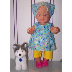 lente setje blauw bloemen baby born 43cm
