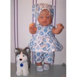 lente setje blauw hartjes  baby born 43cm