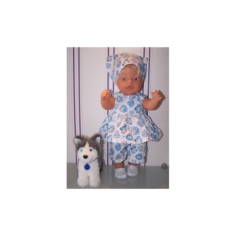 lente setje blauw hartjes  baby born 43cm