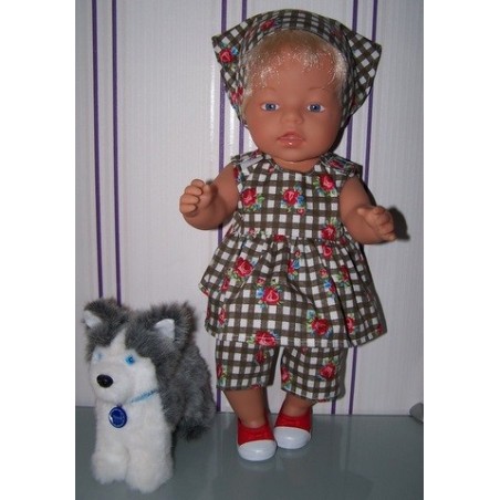 lente setje bruin roosjes baby born 43cm