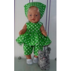 lente setje groen polka dots baby born 43cm