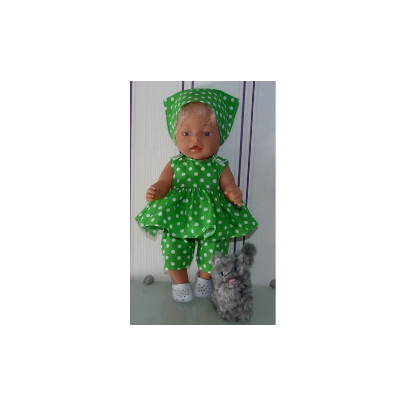 lente setje groen polka dots baby born 43cm