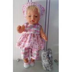 lente setje licht roze rozadotje baby born 43cm