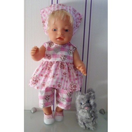 lente setje licht roze rozadotje baby born 43cm