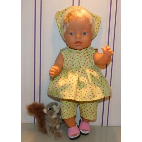 lente setje groen gebloemd baby born 43cm