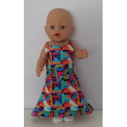 lange zomerjurk retro blauw baby born 43cm
