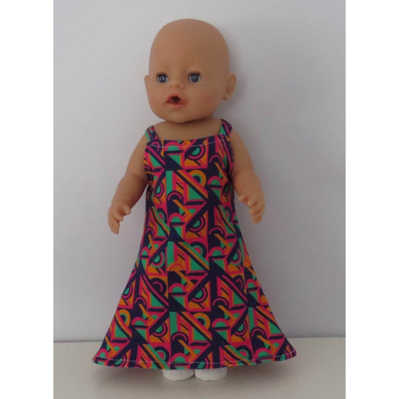 lange zomerjurk retro paars baby born 43cm