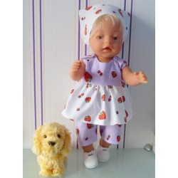 lente setje lila aardbeien baby born 43cm