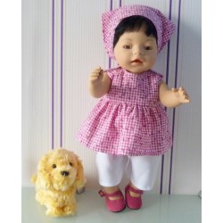 lente setje hard roze geruit baby born 43cm