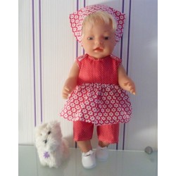 lente setje rood met wit baby born 43cm