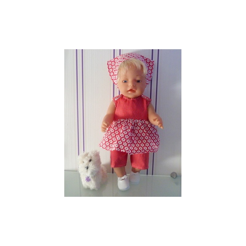 lente setje rood met wit baby born 43cm