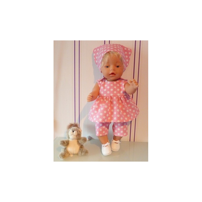 lente setje roze polka dots baby born 43cm