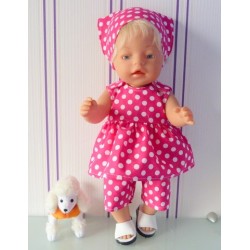 lente setje hard roze polka dots baby born 43cm