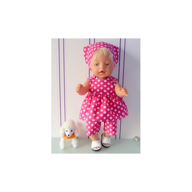 lente setje hard roze polka dots baby born 43cm