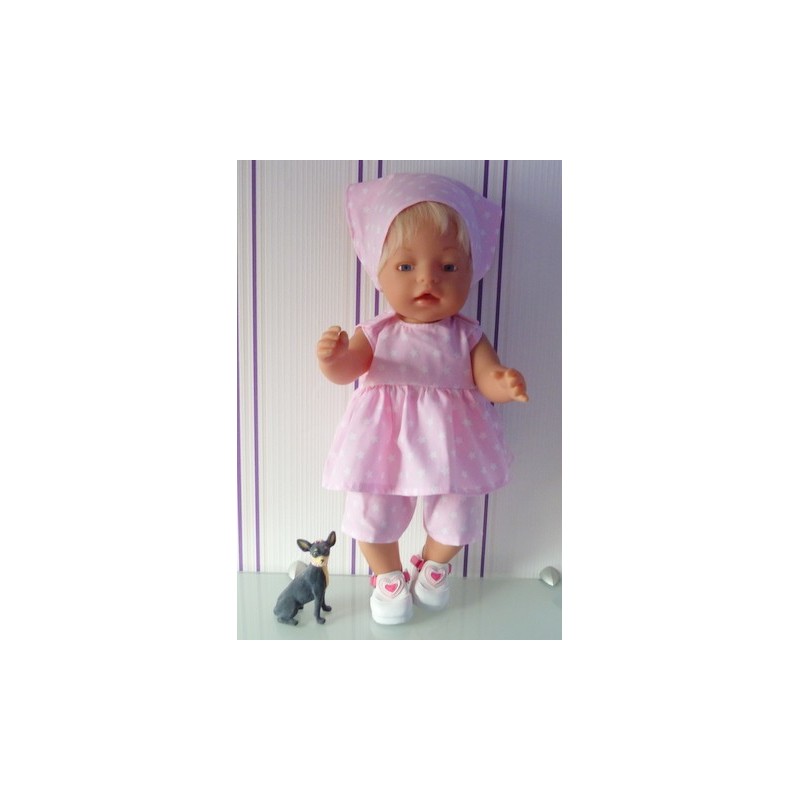 lente setje roze met sterren baby born 43cm