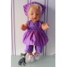 lente setje lila roze gestreept baby born 43cm