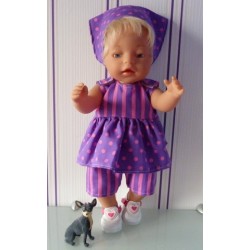lente setje roze lila stippen baby born 43cm