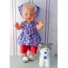 lente setje blauw rood met hartjes baby born 43cm