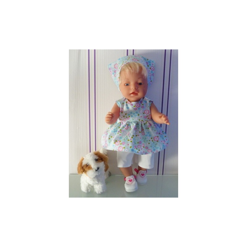 lente setje bloem licht blauw baby born 43cm