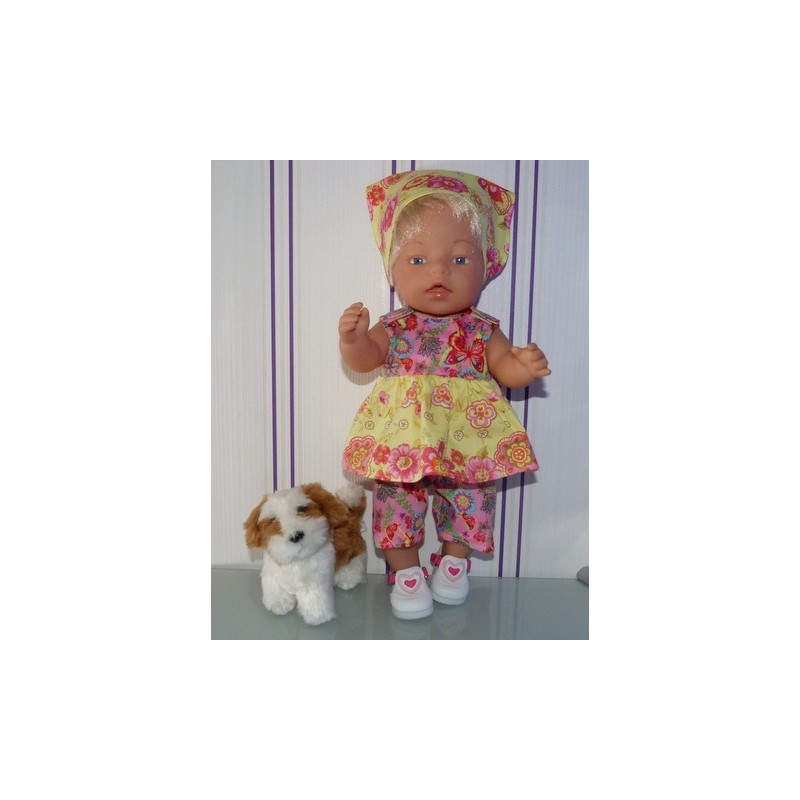 lente setje geel met roze baby born 43cm