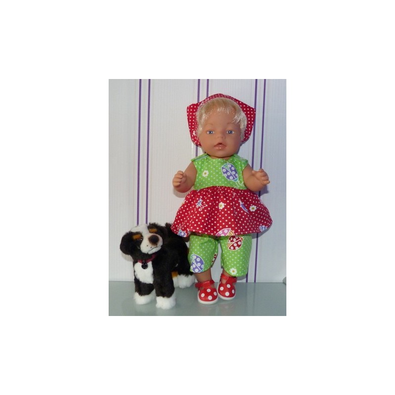 lente setje groen rood lieveheerstbeestjes baby born 43cm