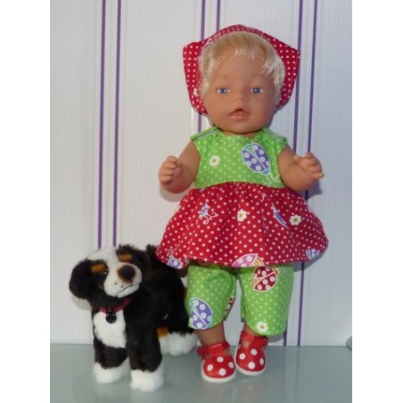 lente setje groen rood lieveheerstbeestjes baby born 43cm