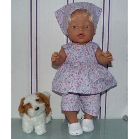 lente setje lila gebloemd baby born 43cm