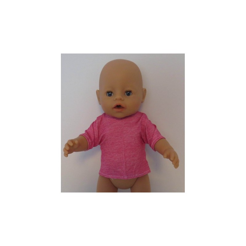 shirtje roze gestreept nr 9 baby born 43cm