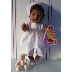 lente setje met stippen roze baby born 43cm