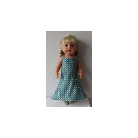 lange zomerjurk groen bloemen baby born 43cm