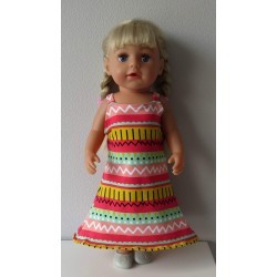 lange zomerjurk retro streep baby born 43cm