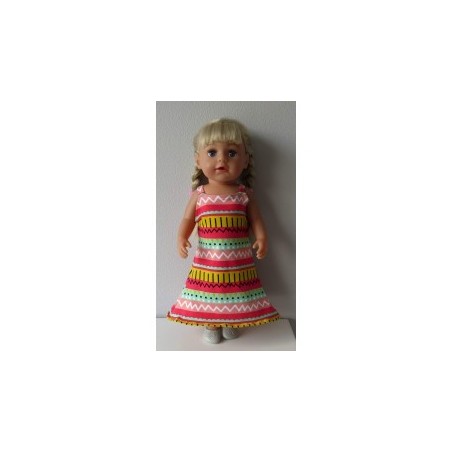 lange zomerjurk retro streep baby born 43cm